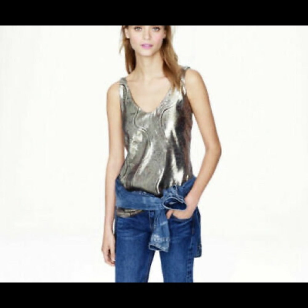 🆕 J Crew factory Cate Cami in gold paisley